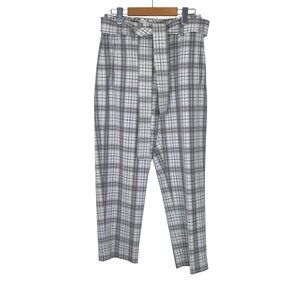 Aritzia Wilfred Plaid High Waisted With Belt Dress Pants Size 8